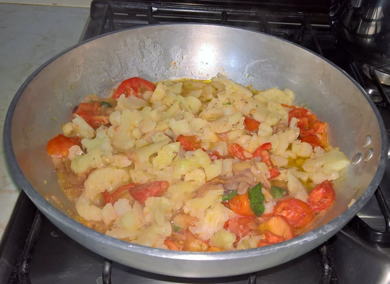 farfalle con cavolfiore in rosso